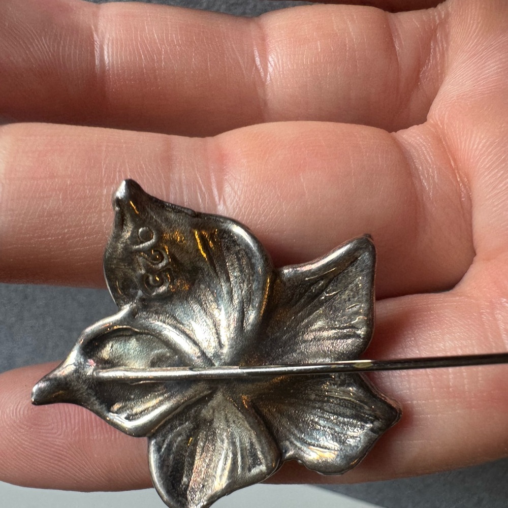 Vintage Sterling Silver Floral Stick Pin 6.4g - Picture 8 of 11